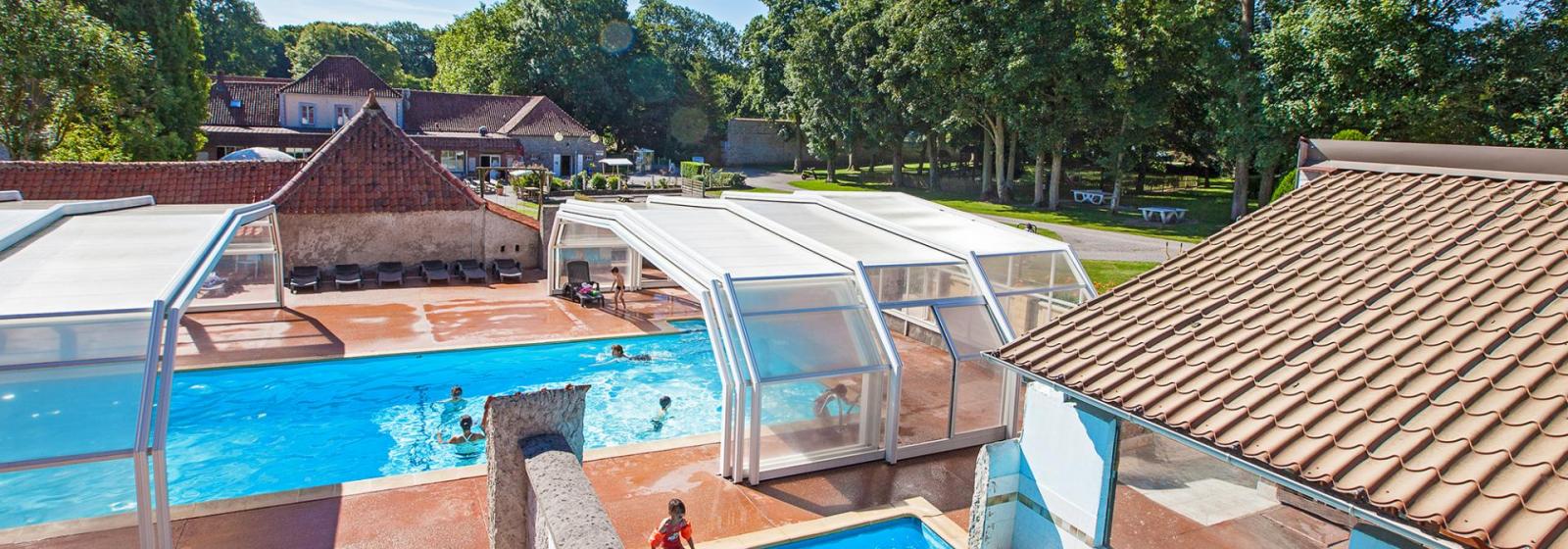 Covered pool at a Calais campground