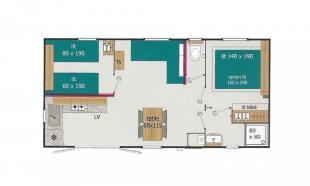 Plan mobil home vip 2 chambres